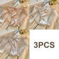 Girl panties mid waist all cotton crotch lace breathable mesh sexy triangle pants women.