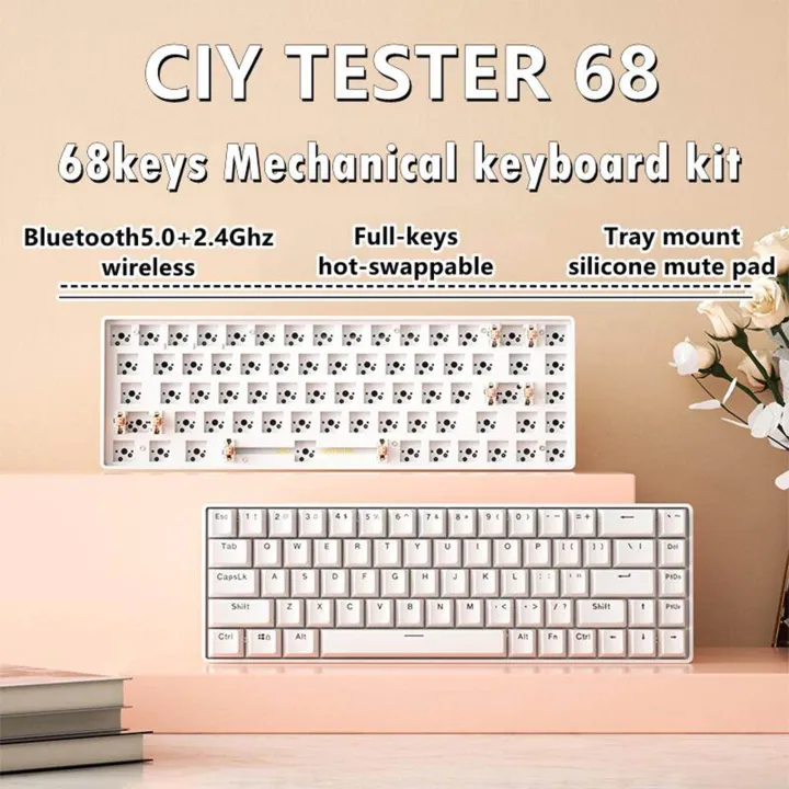 Tester68%20Mechanical%20Keyboard%20Kit%202-Mode%20Wireless%202.4G/Bluetooth%205.0%20Ciy%20Shaft%20Seat%20DIY%20Keyboard%20Shaft%20Tester%20for%20Wireless%20Keyboard%20PC%20Gaming%20-%20Image%207