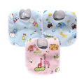 3 Pcs Soft Cotton Bibs for Baby- Multicolor. 