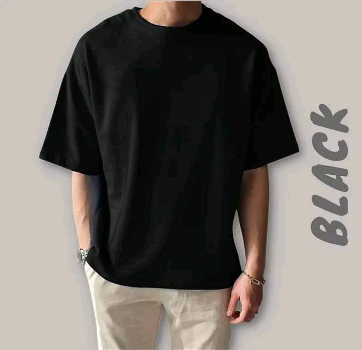 Solid%20Black%20Cotton%20%20Drop%20Shoulder%20T-shirt%20for%20Men/%20woman%20-%20T%20Shirt%20-%20T%20Shirt%20For%20Man%20-%20Image%202