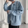 Male Jean Coats Casual Slim Men's Denim Jacket White with Hole Ripped Short Cheap Price Stylish Loose Korea Low Cost Fashion G.