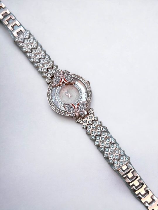 Fashionable%20Flower%20Design%20Stone%20Quartz%20Watch%20&%20Bracelet%20For%20Women%202Pcs%20Set%20-%20Image%202