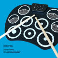 Roll Up Electronic Drum Set 9 Pads Electric Tabletop Drum Kit Pad Portable. 