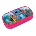 Kids Disney Pink Stitch Theme Styles Pencil Bag Nylon Pencil Case Children Black School Supplies High Quality Stationery Set. 