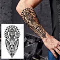Large Totem Temporary Tattoos For Men Women Realistic Maori Dragon Thorns Tattoo Stickers Arm Body Waterproof Tatoos Tribal. 