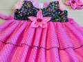New Baby Girls Fashionable Premium Quality Beautiful Party Dress With Belt t One Piece Baby Dress for 1--8 year. 