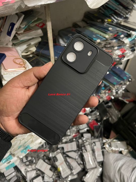 For Lava Benco S1 Silicone Back Cover With Carbon Fiber Texture Benco s1