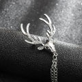 Deer Head Chain Brooch Pin For Men's Suits Coats Fashion Classic Accessories Crystal Jewelry Gift. 