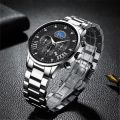 GENEVA Brand Men Watches Luxury Gold Casual Stainless Steel Watches Men's Calendar Fashion Quartz Clock Relo Waterproof. 