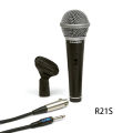 Samson R21S Dynamic Cardioid Microphone with XLR to 1/4 Mic Cable and Mic Clip for vocal and presentation applications. 