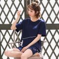 Couple Nightwear Suit Summer Sweet Cute Short Sleeve Pajamas Heart Pattern Homewear Men Plus Size M-3XL Cotton Pijamas Mujer. 