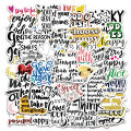 【Yurui】50pcs Inspirational slogan stickers waterproof stickers. 