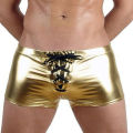 Sexy Men's Boxer Lingerie Wet Look Leather Shorts PVC Latex Club Patent Leather Underwear Male Boxers Shorts plus size S-3XL. 