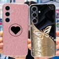 Case For Samsung Galaxy S24 Plus / S24 2024 Cute Flower Cat Phone Bumper on Samsung S 24 S24plus 5G Soft Silicone TPU Back Cover. 