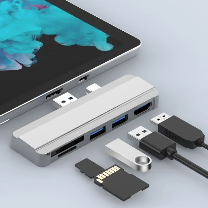Mini%20USB%20Hub%205%20Ports%203.0%20Docking%20Station%20for%20Microsoft%20Surface%20Pro%204/5/6%20Multi%20USB%20to%20USB3.0%20Port%20HDMI%20SD%20/%20TF%20Splitter%20-%20Image%202