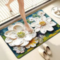 Daisy diatom mud bath absorbent floor mat home door mat bathroom door anti-slip quick-dry foot mat drain mat. 