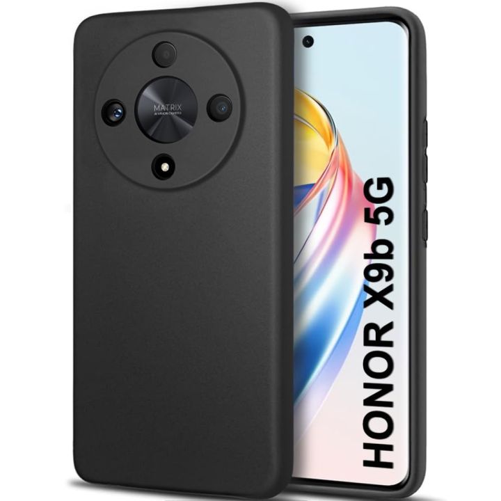 Honor X9b,Slim Fit Silky And Soft Touch Finish Silicone Matte Finish TPU - Black (With Logo)