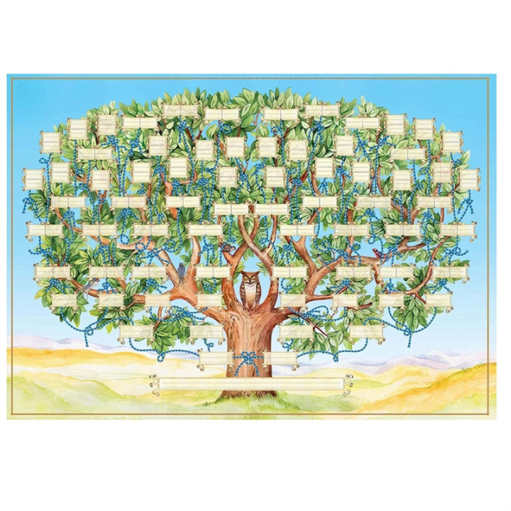 Family Tree Chart to Fill in 6 Generation Genealogy Print Family Tree Picture Frame Wall Decor Gift for Family Member A