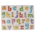 Children Montessori Educational Wooden Jigsaw Puzzle Toy Hand Grab Board Set-Alphabet-Lowercase. 