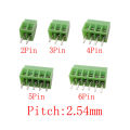 5/10Pcs Mini Pitch 2.54mm Screw Terminal Block Connector For 26-18AWG Wire Cable 2/3/4/5/6 Pin P.C.B Screws Terminals 150V 6A.
