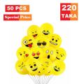 Emoji balloon (12Inch) 50 pecs happy birthday/Party. 