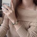 New Watch Female Niche High Sense Girls Simple and Light Luxury Good-looking Retro Brown Thin Belt Small Dial Quartz Watch.