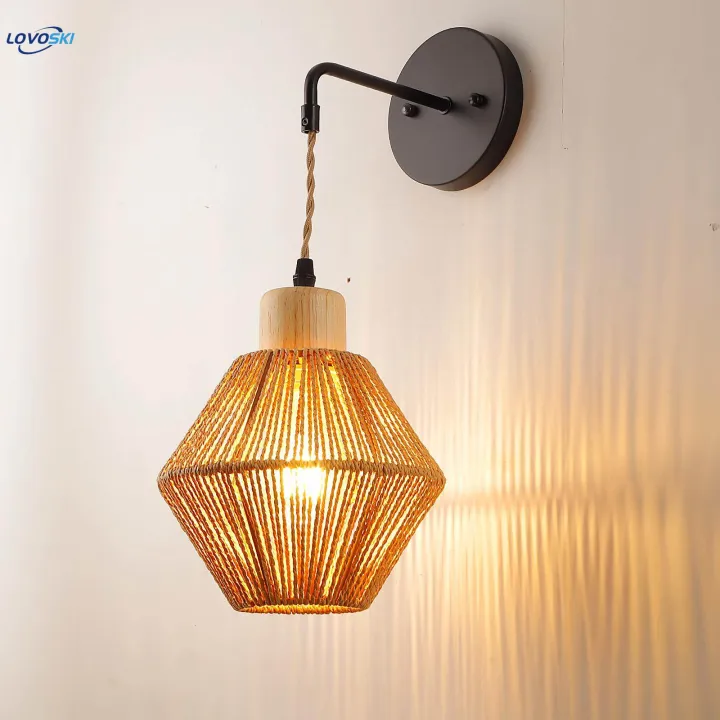 Rattan%20Wall%20Sconce%20Wall%20Lamp%20Wall%20Light%20for%20Reading%20Living%20Room%20Farmhouse%20-%20Image%202