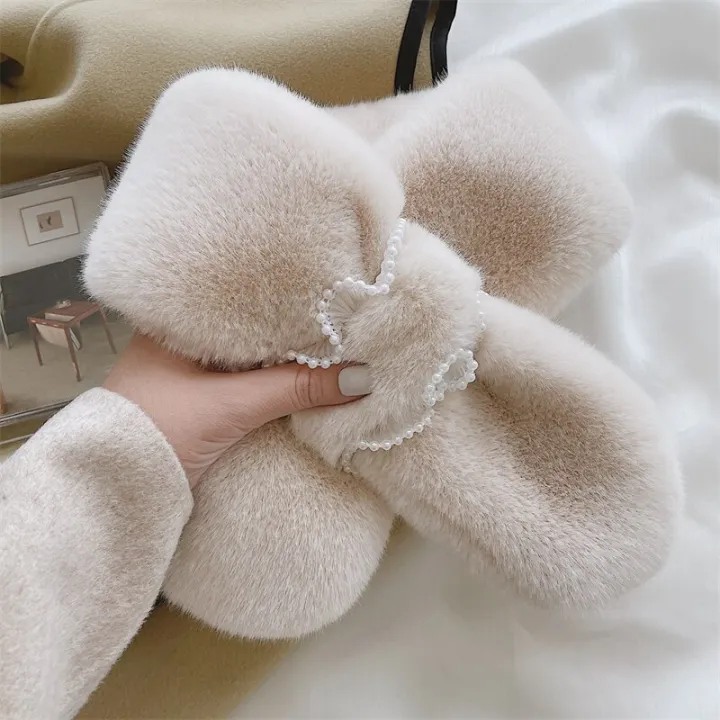 Korean%20Women%20Faux%20Rabbit%20Fur%20Collar%20Pearl%20Lace%20Cross%20Plush%20Scarf%20Female%20Winter%20Double%20Sided%20Thick%20Neck%20Protection%20Warm%20Shawl%20T36%20-%20Image%205