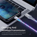 NNBILI 7A Glowing Cable Micro,iOS USB Type C Cable 100W Super Fast Charging For Huawei Samsung Xiaomi Phone USB Wire LED Cable.
