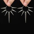 Unisex Personalized Punk Style Thorns Stud Earrings Hip Hop Metal Geometric Spikes Rivets Earrings Jewelry Accessories. 