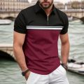 Summer Men's Casual Short-Sleeved Polo Shirt Office Fashion Rowan Collar T-Shirt Men's Breathable Polo-Shirt Men's Clothing.
