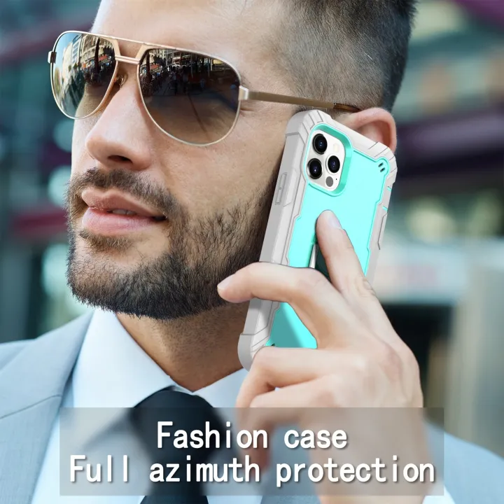 (New)PC%20+%20Rubber%203-layers%20Shockproof%20Protective%20Case%20with%20Rotating%20Holder%20For%20iPhone%2012%20Mini%20-%20Image%208