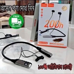 Bornilshop Regrsi wireless Neckband Bluetooth Earphone RE-NY060 Charging becup 200 Hours (Best price)