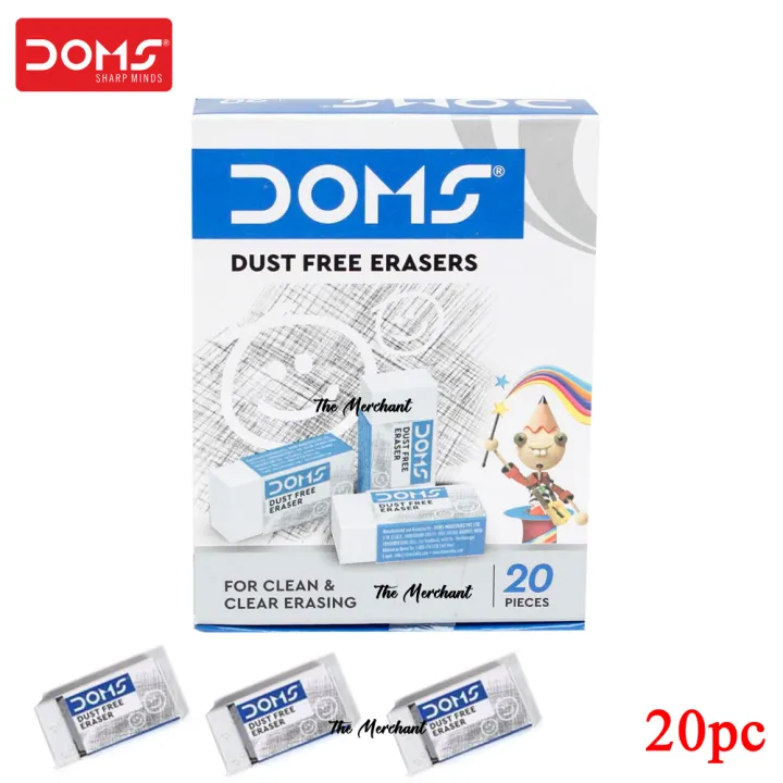Doms%20Pencil%20Eraser%20-%20White%20-%2020pc%20(Box)%20-%20Image%202