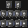Adhesive Hooks,10 PCS Transparent Self Adhesive wall hooks high quality hooks for kitchen organizer and Bathroom Door hanging hooks wardrobe hooks for clothes Multi-Function.