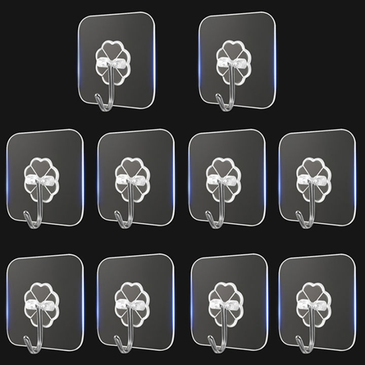 Adhesive%20Hooks,10%20PCS%20Transparent%20Self%20Adhesive%20wall%20hooks%20high%20quality%20hooks%20for%20kitchen%20organizer%20and%20Bathroom%20Door%20hanging%20hooks%20wardrobe%20hooks%20for%20clothes%20Multi-Function%20-%20Image%202