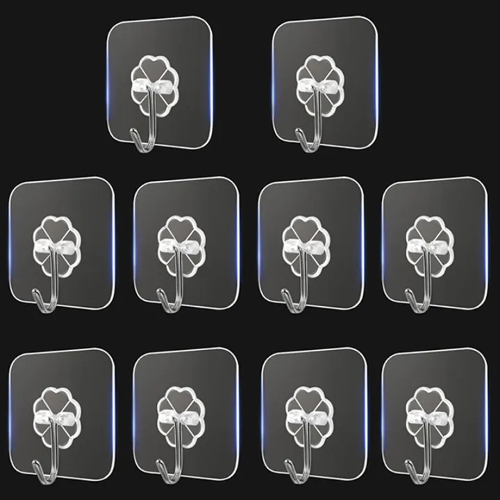Adhesive%20Hooks,10%20PCS%20Transparent%20Self%20Adhesive%20wall%20hooks%20high%20quality%20hooks%20for%20kitchen%20organizer%20and%20Bathroom%20Door%20hanging%20hooks%20wardrobe%20hooks%20for%20clothes%20Multi-Function%20-%20Image%202