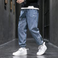 Oversized Jeans Men's Ankle-Tied Fashion Workwear Loose Fashion plus-Sized plus-Sized Fat Man Casual Long Pants Men's.