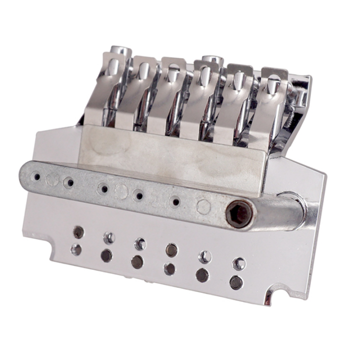Chrome%20Electric%20Guitar%20Tremolo%20Bridge%20Accessory%20Double%20Locking%20Systyem/78MM%20Between%20the%202%20Studs%20Centers/Strings%20Through%20Saddle%20-%20Image%204