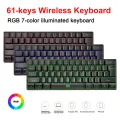 Gaming Keyboard G61 61 Keys RGB Backlit Dual Mode Wireless Keyboard Gaming PC Computer Keyboard Mechanical Keyboard. 