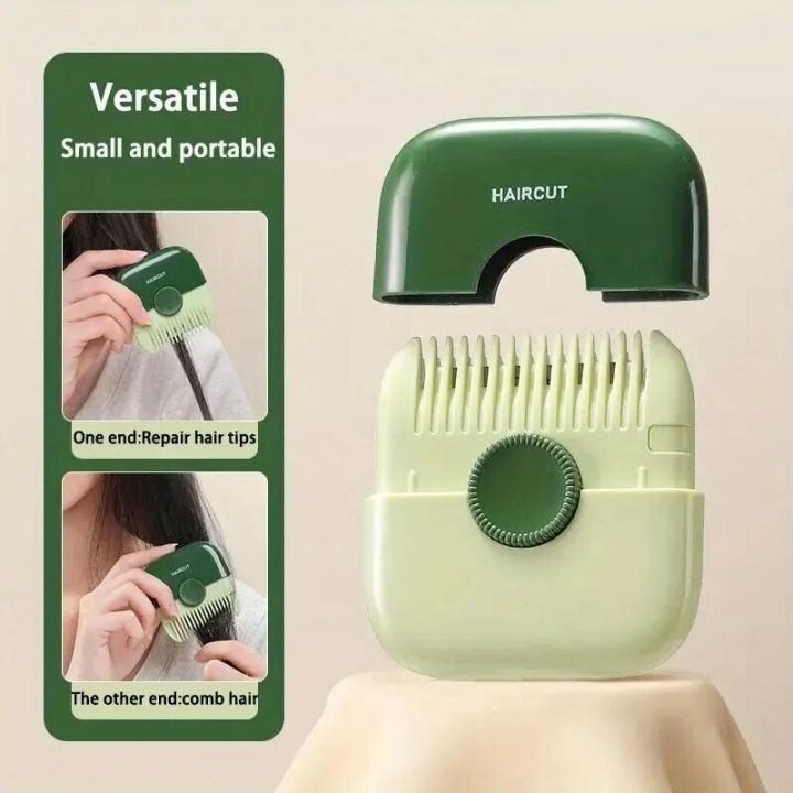 2-in-1 Bangs Trimmer Versatile Cutter Hairdressing Comb Cute Portable Hair Cutting Barber Remover Mini Tools Beauty Hair Cut