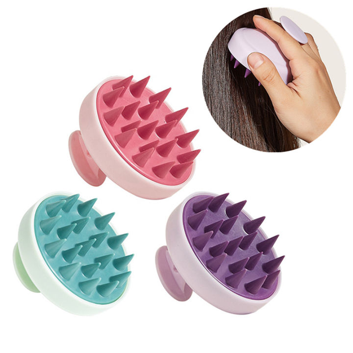 Silicone Shampoo Brush Head Scalp Massage Comb Hair Washing Comb Body Massage finpae