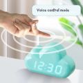 Kawaii Clocks Clouds Alarm Clock Voice Control Led Clock Bedside Snooze Electronic Clock Calendar Table Clock Digital Clock. 