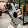 【Solo Yolo】Plating gradient glitter diamond ring holder clear case for iPhone 15 13 11 12 14 Pro Max X XR Xs 7 8 plus soft silicone cover. 