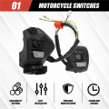 22mm Motorcycle Switches ON/OFF Button Handlebar Ontrol Horn Turn Signal Start Switch for LC135.