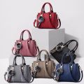 Embroidery Messenger Bags Women Leather Handbags Bags for Women Sac a Main Ladies hair ball Hand Bag.