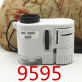 60X Handheld Magnifier Mini cket Microscope Loupe Detector Jeweler Magnifier With LED Light Magnifying Glass.