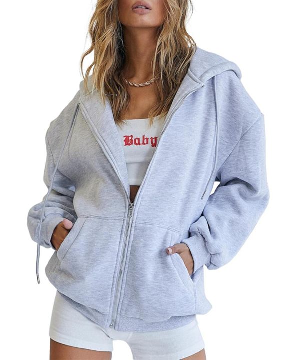 Women's%20Cute%20Hoodie%20Youth%20Girls%20Autumn%20Jacket%20Oversized%20Sweatshirt%20Casual%20Drawstring%20Dress%20Zipper%20Y%20-%20Image%204