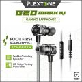 Plextone G20 Mark IV Gaming Earphone with Dual Input (3.5mm & Type-C) Custom Tracker E-sport Driver Footfirst Sound Effect.