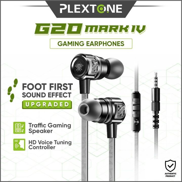 Plextone G20 Mark IV Gaming Earphone with Dual Input (3.5mm & Type-C) Custom Tracker E-sport Driver Footfirst Sound Effect
